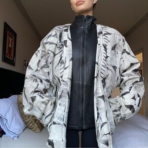 Black and white leather jacket